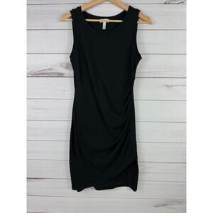 Leith Ruched Bodycon Tank Dress‎ Black Sleeveless Tulip Hem M Little Black Dress